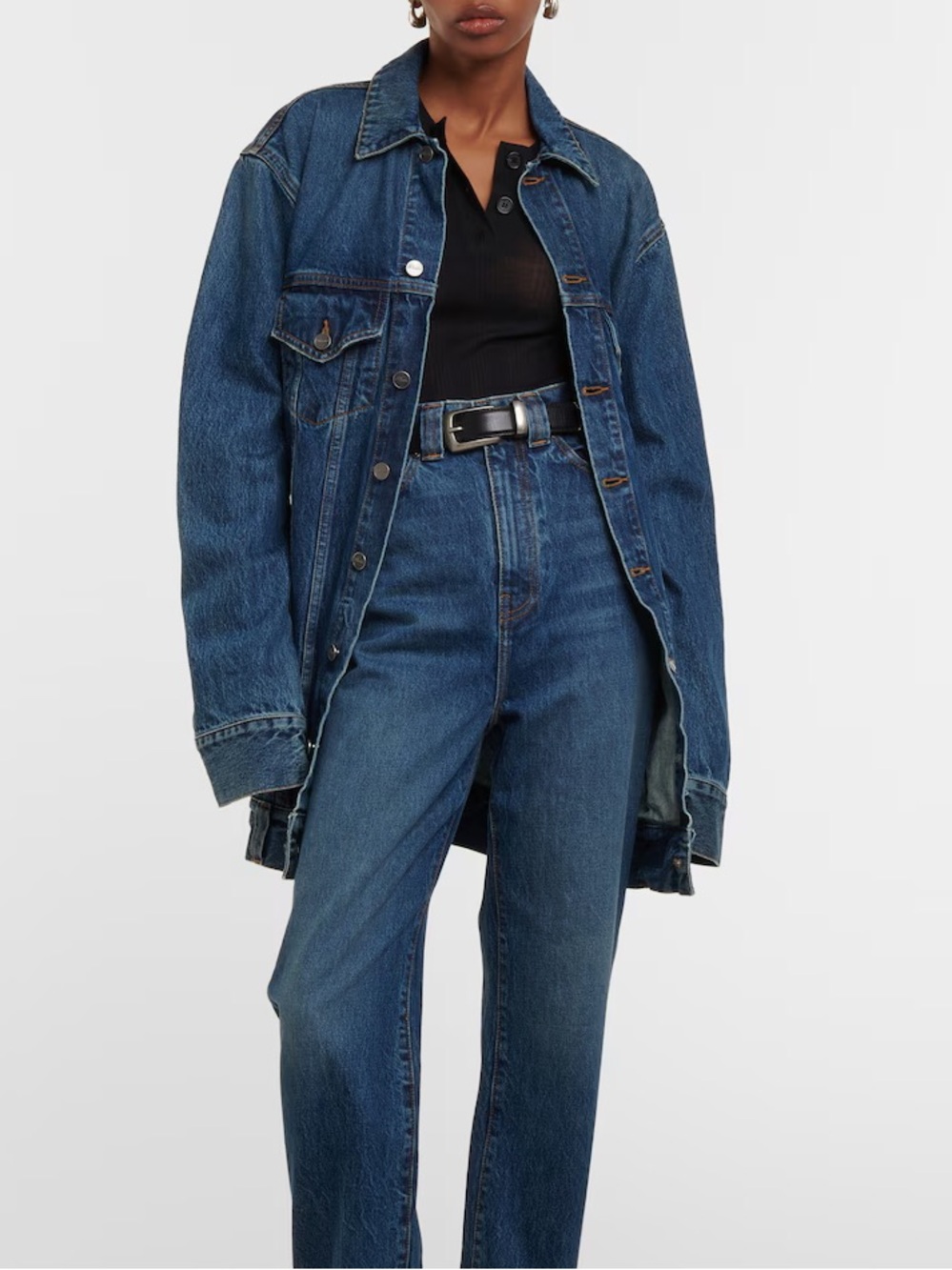 KHAITE Ross Denim Oversized Blue Jean Jacket size Medium - Picture 7 of 9